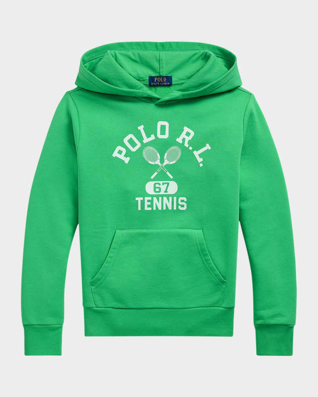 Boy's Tennis-Inspired Graphic Hoodie, Size S-XL